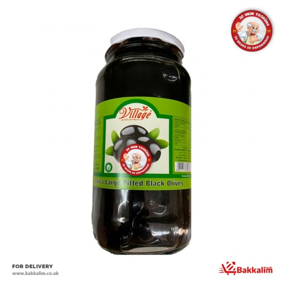 Village 690 Gr Extra LargePitted Black Olives SAMA FOODS ENFIELD UK