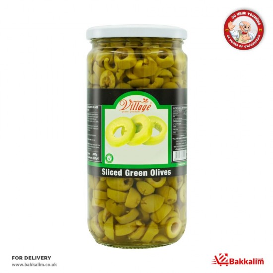 Village  690 Gr Sliced Green Olives SAMA FOODS ENFIELD UK