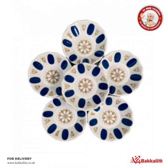 White And Blue Coaster 6 Pcs SAMA FOODS ENFIELD UK