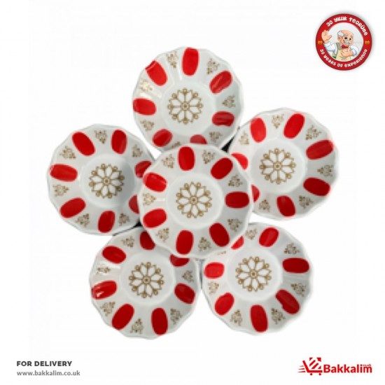 White And Red Coaster 6 Pcs SAMA FOODS ENFIELD UK