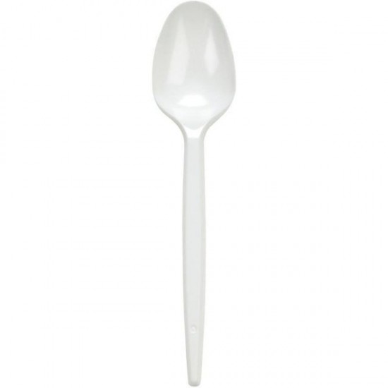 White Plastic Spoon 100pcs SAMA FOODS ENFIELD UK