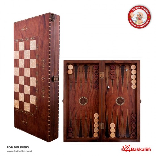 Wooden Classic Design Backgammon Set SAMA FOODS ENFIELD UK